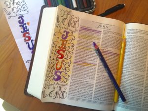 The Word is Jesus Bible journaling page by JoDitt